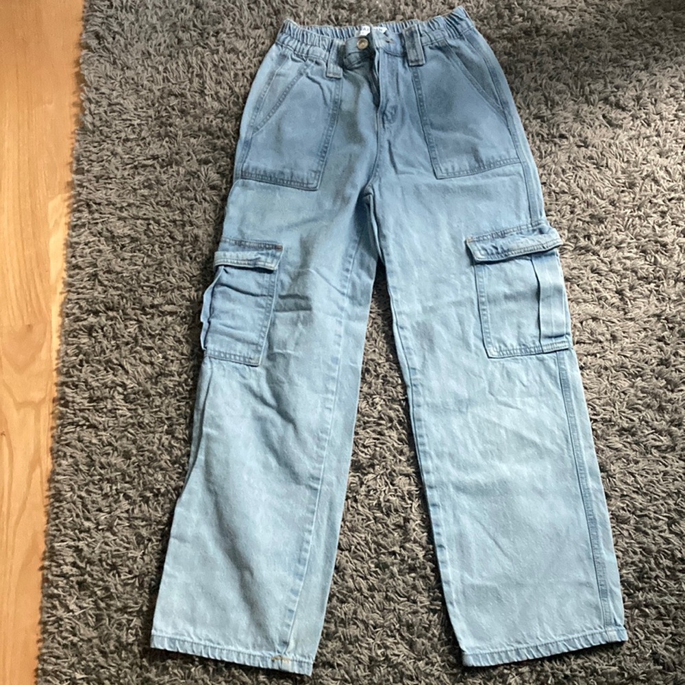 Light wash Cargo Jeans